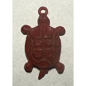 Vintage Cracker Jack Red Turtle Plastic Charm 1F
